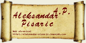 Aleksandar Pisarić vizit kartica